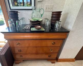 3 Drawer Cabinet w/Marble Top