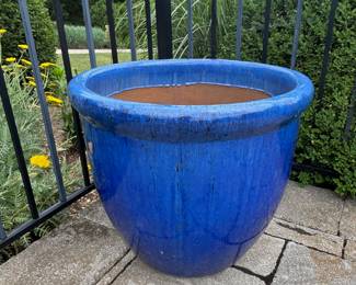 Large Blue Planter Pot