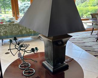 Large Tin Lamp, Black Shade