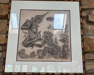 Asian Framed Etching