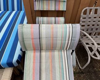 2 Striped Chairs, Foot Rest