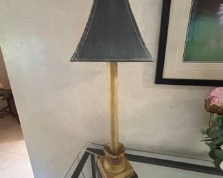 Brass Lamp, Black Shade