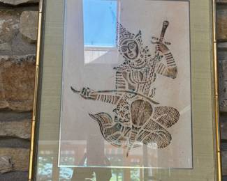 Asian Framed Etching