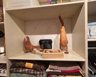 Wooden Ducks, Rooster, Linens