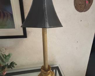 Brass Lamp, Black Shade