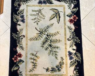 Black/Ferns Area Rug