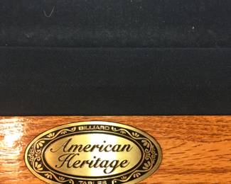 AMERICAN HERITAGE SEVEN FOOT POOL TABLE. WITH ACCESSORIES