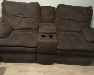 TWO MICROFIBER RECLINING SOFAS (AS IS)