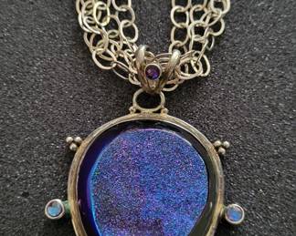 Huge enchanted sterling chain and pendant.