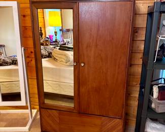 Antique  Cedar Lined Waterfall Wardrobe 
