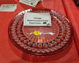 VINTAGE WESTMORELAND RUBY PLATE