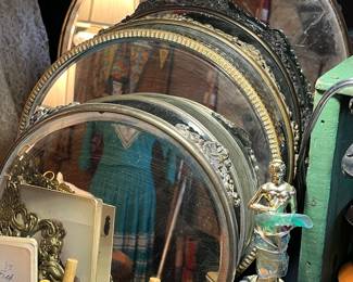 Beautiful antique mirrored plateaus