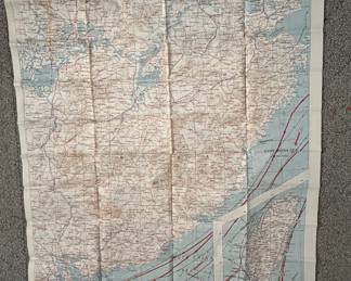 Military WWII Cloth Maps
