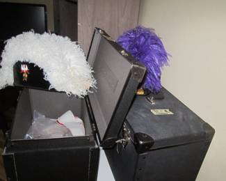 Knights of Columus boxes containing hats, gloves, sashes