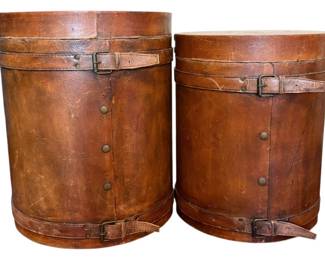Faux Leather Storage Side Tables