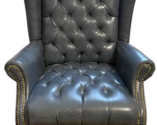 Blue Tuflted Arm Chair