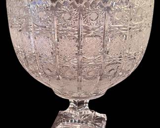 American Brilliant Cut Glass Pedestal Bowl