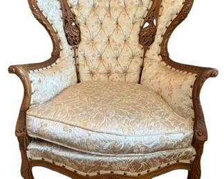 Deutch Bros. Carved Wood Parlor Chair
