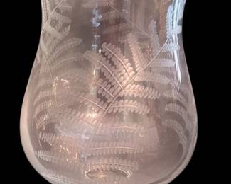 Etched Fern Leaf Wide Mouth Vase