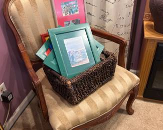 Vintage chair, basket, art