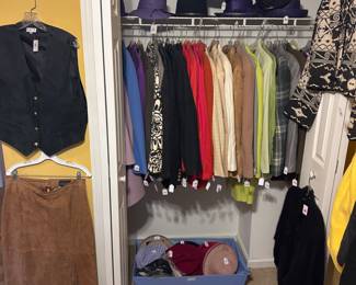 Women clothing, hats, suede, leather