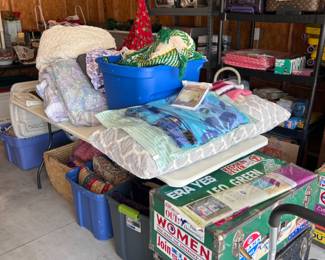 Linens, trunks, miscellaneous