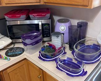 Plastic containers, vases, electronics