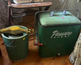 Vintage cooler and ice cream maker