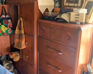 1930's Waterfall Dresser & Wardrobe