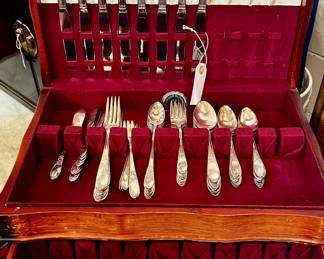 William Rogers Burgundy Champagne Flatware and Box