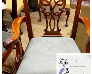 Set of 8 Chippendale-style dining chairs (2 arm chairs/6 side)