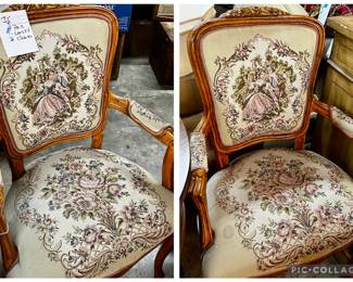 Pair of  Needlepoint Louis XV-style Chairs 