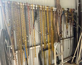 LOTS OF CHAIN & COME-ALONGS