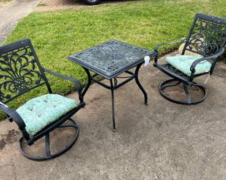 SWIVEL CHAIRS & TABLE