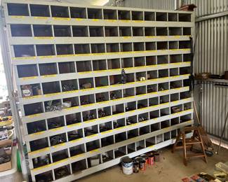 HUGE PARTS BIN CABINET - LOTS OF CONTENTS