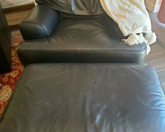 leather easy chair ottoman
