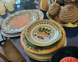 colorful dishes and decor items