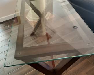 glass top writing table