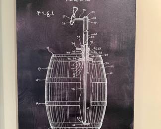 1939 Beer Dispensing System Patent Wall Art Canvas