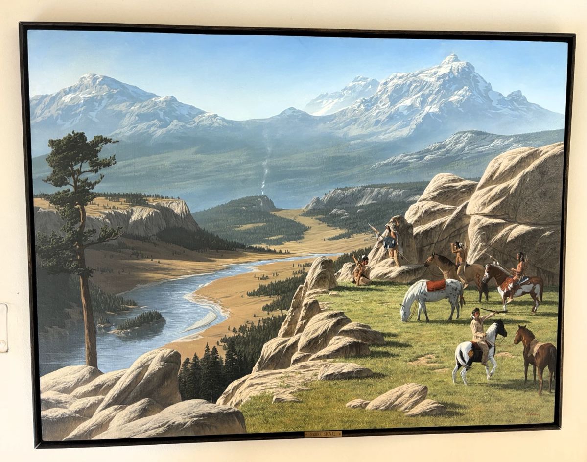 BUY IT NOW! $3,500.00. Mark C. Weber, "Smoke Signal" 36" x 48"-Framed 37 1/2" x 49 1/2"
