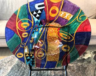 Modern glass art plate.