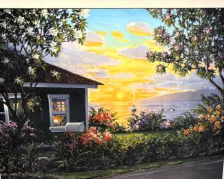 BUY IT NOW! $375.00. Ronaldo Macedo "Lahaina Cane House" Giclee on canvas. 24" x 32" Framed 29 1/2" x 37 1/2"