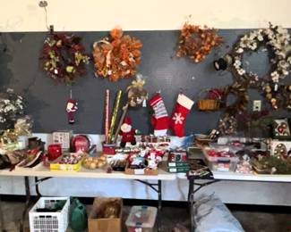 Variety of Christmas and holiday decor.