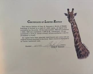BUY IT NOW! $300.00. Gary R. Swanson's World of Wildlife Paintings.