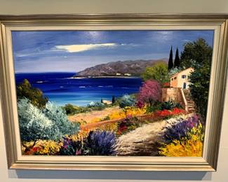 BUY IT NOW! $2,500.00. Louis Magre, "L'Esterel" Born in Paris 1955, Original Oil 40" x 60" Framed 47" x 67"