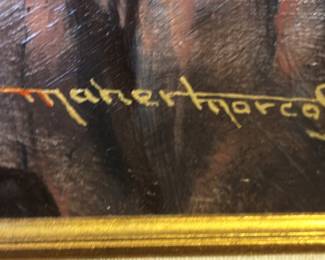 BUY IT NOW! $975.00. Maher Morcos. "Scouting the Canyon" Oil on Canvas, Born 1947, 25" x 54"-Framed 35 1/2" x 65"