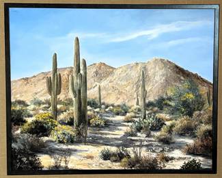 BUY IT NOW! $575.00. J. (Jackie) Lewis Bowker. "Desert Highlands" 24" x 30"-Framed 36 1/2" x 42 1/2" Purchased 1/89 for $2,200.