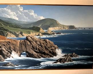 BUY IT NOW! $1,100. Mark C. Weber "Headlands" 24" x 36"-Framed 33" x 45" Born 1949 Cleveland, OH.