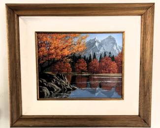 BUY IT NOW! $750.00. Mark C. Weber "Fall Mountain Scene" 11" x 14" - Framed 18 1/4" H x 21 1/4" W