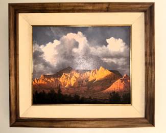 BUY IT NOW! $800.00. James Fetherolf "Last of The Sun" Oil on Canvas 15" x 20"-Framed 23" x 27"